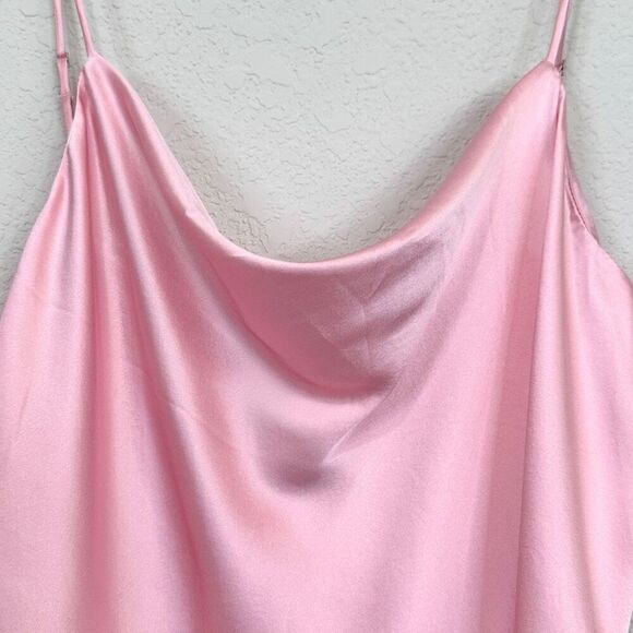 Cinq a Sept Marta Cami S Venus Pink Silk Cowl Neck Romantic Coquette Classic - Picture 8 of 12